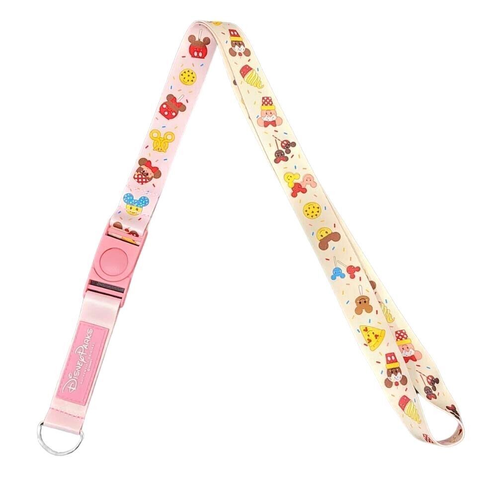 Disney Parks Sweets Treats Food Snacks Cute Reversible Pin Trading Lanyard NEW